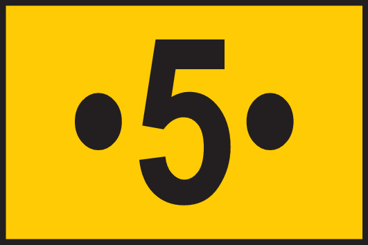 Wegzeichen/Zahlen mit Punkten/0045__black_dot5dot_bgyellow.png